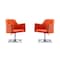 Manhattan Comfort Pelo Adjustable Height Swivel Accent Chair in Orange and Polished Chrome, PK2 2-AC030-OR - alternate 1